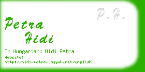 petra hidi business card